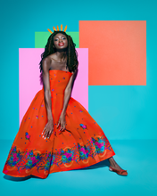 Load image into Gallery viewer, Orange Corset Dress