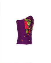 Load image into Gallery viewer, Purple Straight Corset large flower print