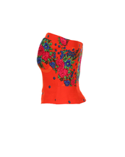 Load image into Gallery viewer, Orange Straight Corset large flower print