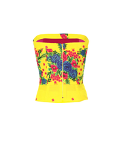 Load image into Gallery viewer, Yellow Straight Corset large flower print