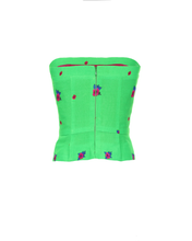 Load image into Gallery viewer, Green Straight Corset small flower print