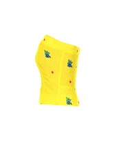 Load image into Gallery viewer, Yellow Straight Corset small flower print