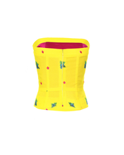Load image into Gallery viewer, Yellow Straight Corset small flower print