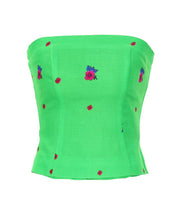 Load image into Gallery viewer, Green Straight Corset small flower print