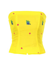 Load image into Gallery viewer, Yellow Straight Corset small flower print