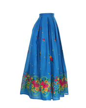 Load image into Gallery viewer, Blue Long pleated Skirt