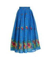 Load image into Gallery viewer, Blue Long pleated Skirt