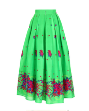Load image into Gallery viewer, Green Long pleated Skirt
