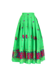 Load image into Gallery viewer, Green Long pleated Skirt