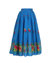 Load image into Gallery viewer, Blue Long pleated Skirt