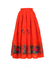 Load image into Gallery viewer, Orange Long pleated Skirt